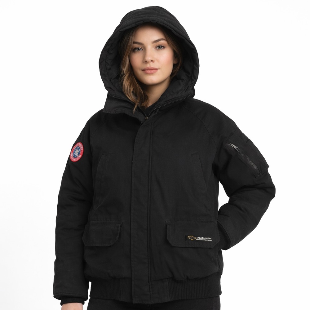 Canada Goose Black Hooded Puffer Jacket